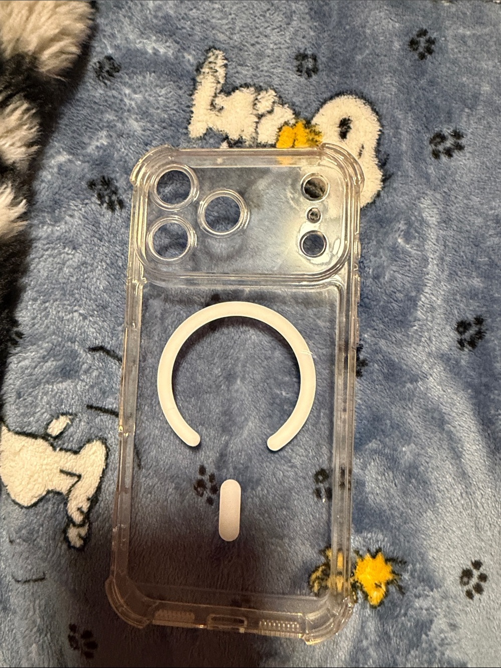 Clear Protective Phone Case with White Ring Grip - Unbranded